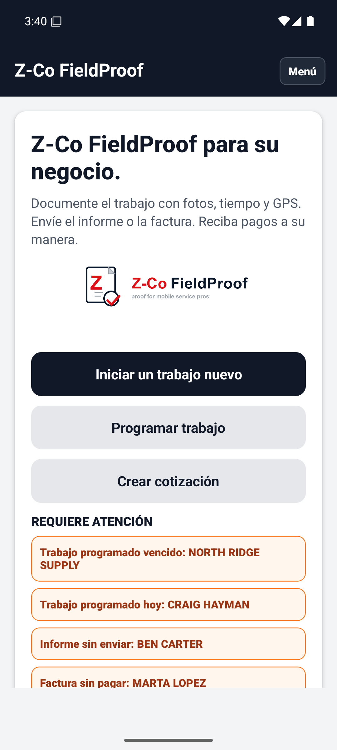 Spanish dashboard