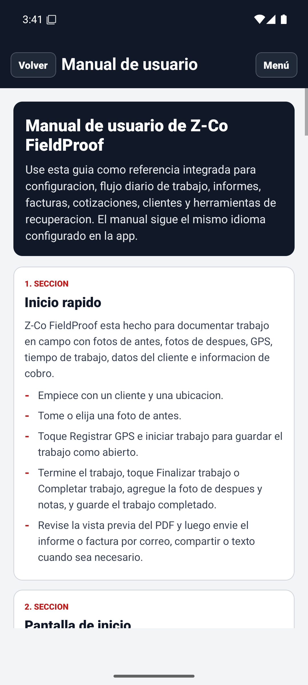 Spanish user manual